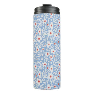 Woodblock Floral Pattern Thermal Tumbler