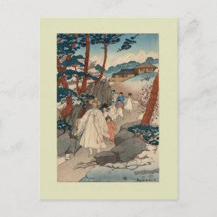Woodblock print by Elizabeth Keith Postcard