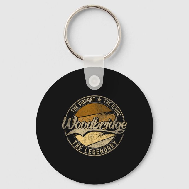 Woodbridge Nj New Jersey Vintage Distressed  Key Ring (Front)