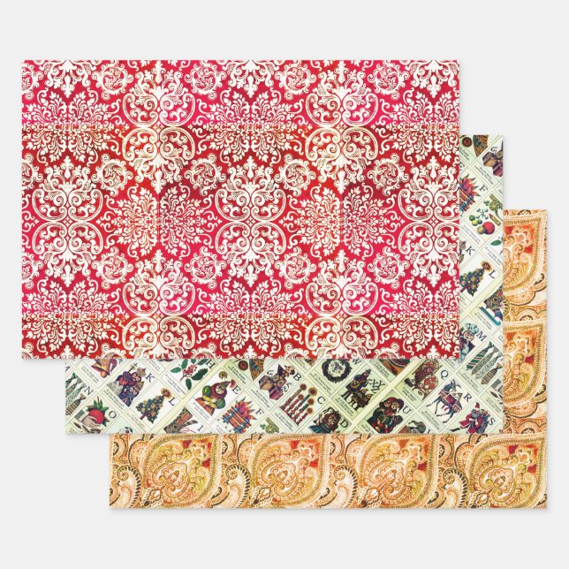 Woodbury, Christmas Alphabet, and Bruxelles Wrapping Paper Sheet (Set)