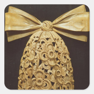Woodcarving of a cravat square sticker