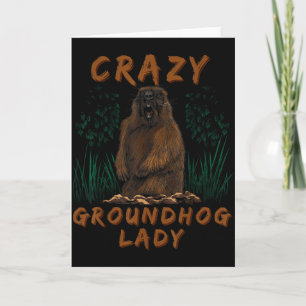 Woodchuck Crazy Groundhog Rodent Ground Squirrel Card