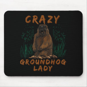 Woodchuck Crazy Groundhog Rodent Ground Squirrel Mouse Mat
