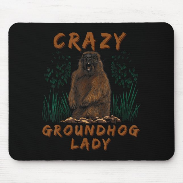 Woodchuck Crazy Groundhog Rodent Ground Squirrel  Mouse Mat (Front)
