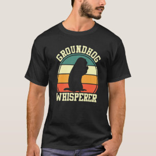 Woodchuck Groundhog Day Retro Silhouette Groundhog T-Shirt