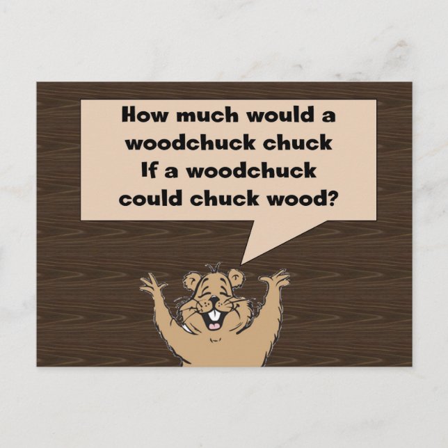 Woodchuck Tongue Twister Postcard (Front)
