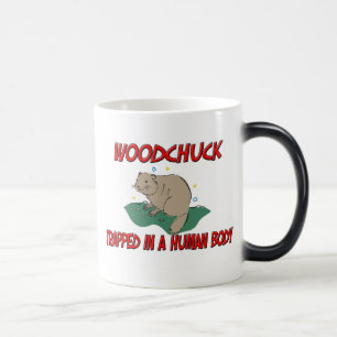 Woodchuck trapped in a human body magic mug