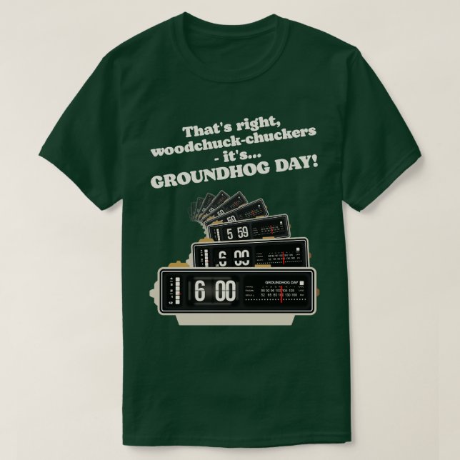 Woodchuckchuckers Groundhog Day Alarm Clock T-Shirt (Design Front)