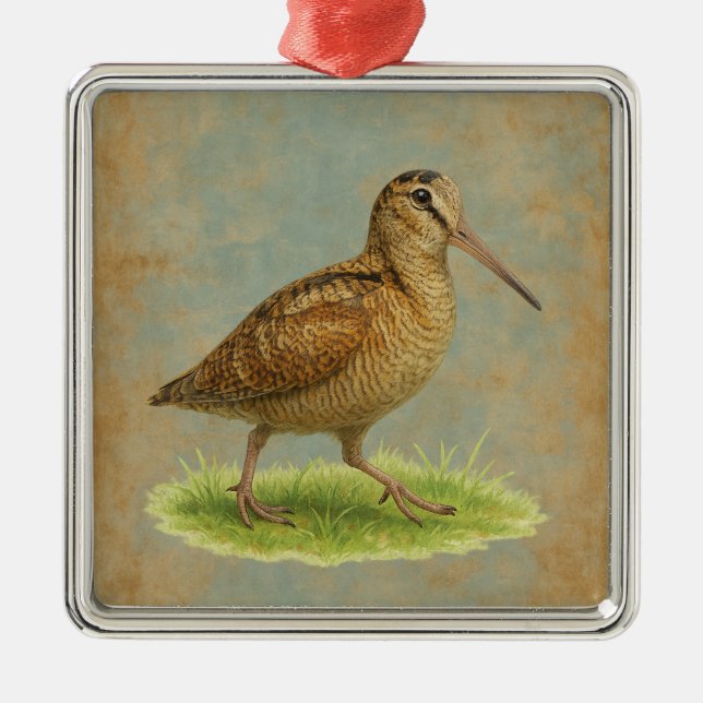 Woodcock design Christmas tree decoration (Front)