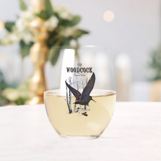 Woodcock Hunting Season Stemless Wine Glass
