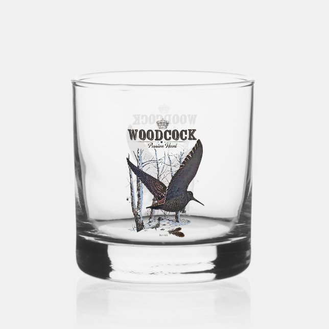 Woodcock Hunting Season Whiskey Glass (Front)