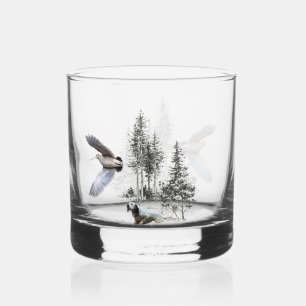 Woodcock hunting whiskey glass