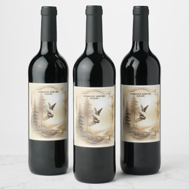 Woodcock Hunting Wine Label (Bottles)