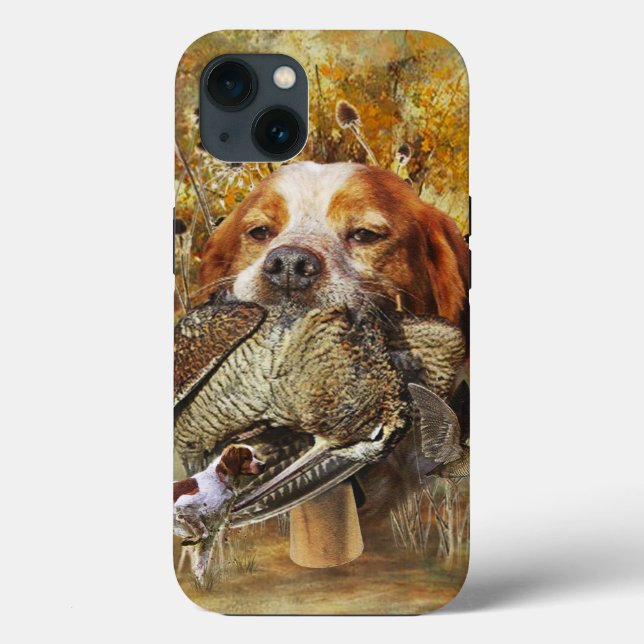 Woodcock hunting with Brittany Spaniel   Case-Mate iPhone Case (Back)