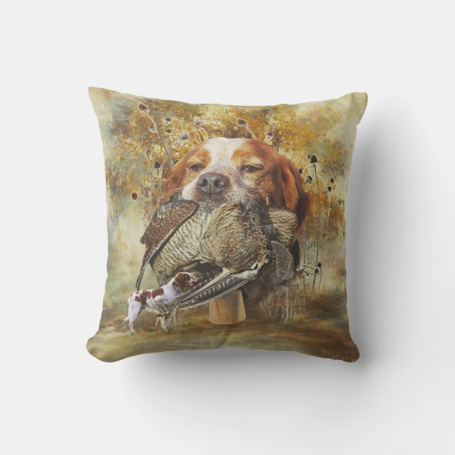 Woodcock hunting with Brittany Spaniel     Cushion (Front)