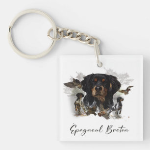 Woodcock hunting with Brittany Spaniel Key Ring