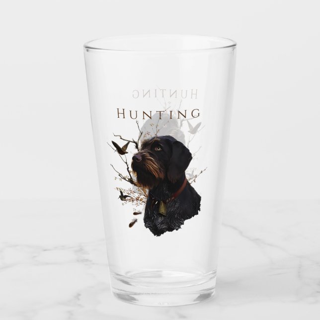 Woodcock Hunting with German Wirehaired Pointer   Glass (Front)