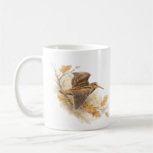 Woodcock in Flight , Autumn Woodland Nature Art Coffee Mug