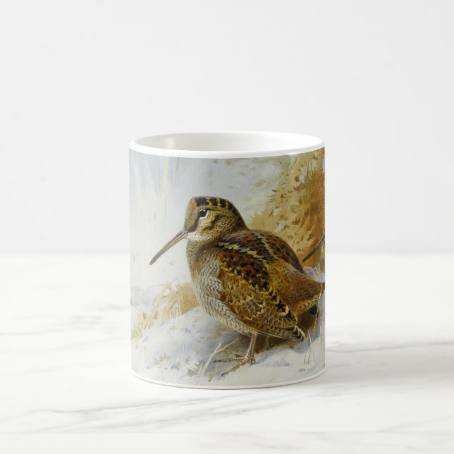Woodcock in Winter by Archibald Thorburn Coffee Mug (Center)