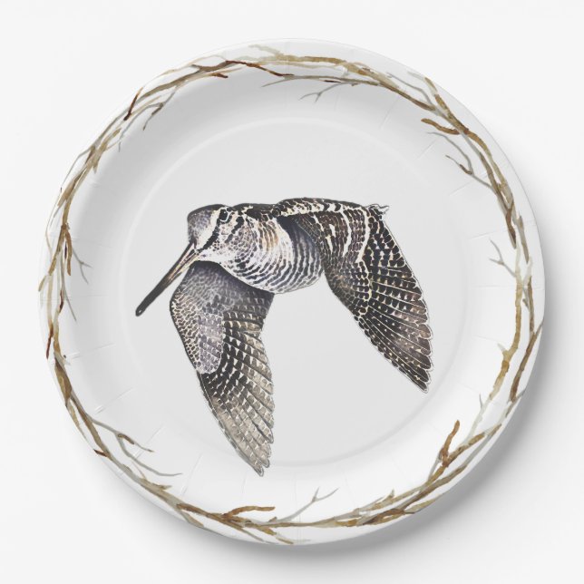 Woodcock  paper plate (Front)