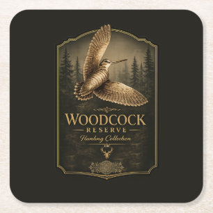 Woodcock square paper coaster