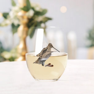 Woodcock stemless wine glass