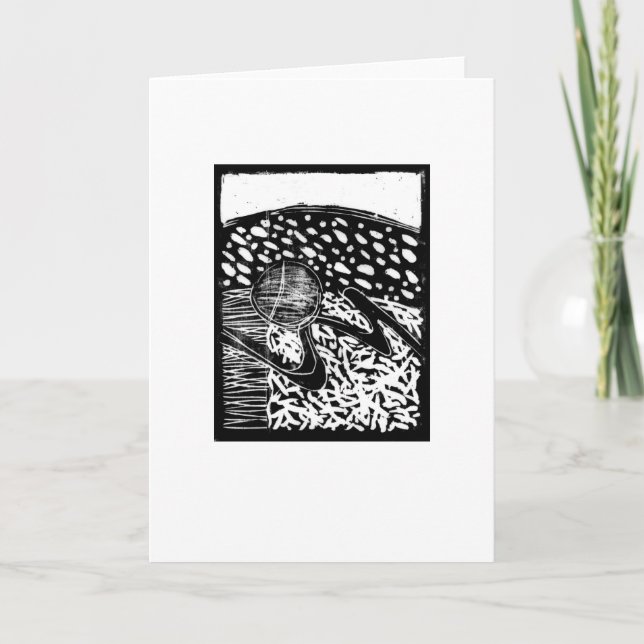 woodcut art blank greeting / note card (Front)