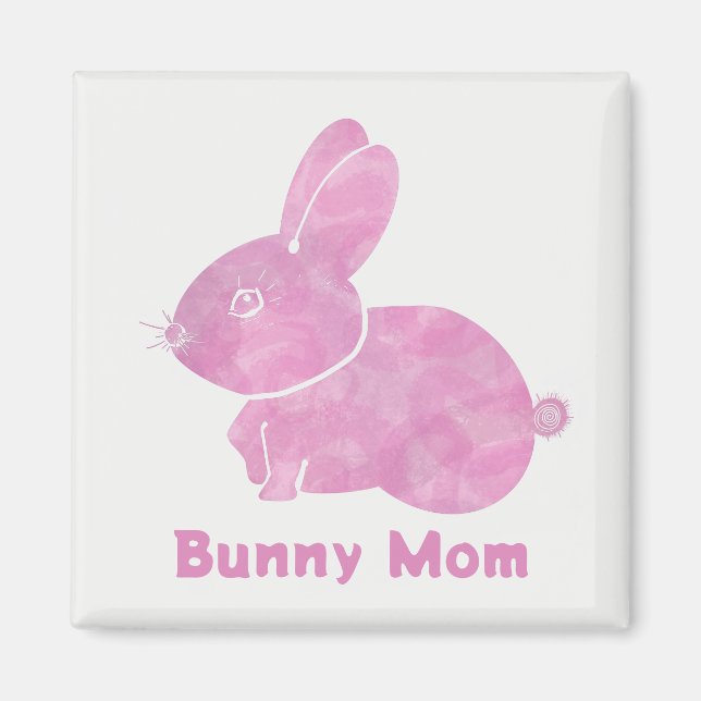Woodcut Bunny Mum Magnet (Front)