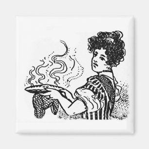 Woodcut Cook Magnet