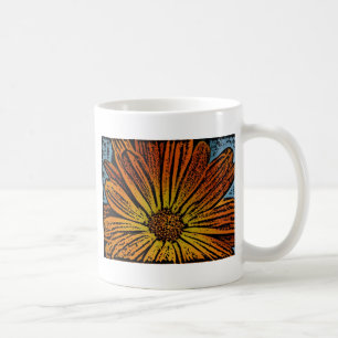 Woodcut Daisy Coffee Mug