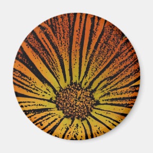 Woodcut Daisy Magnet