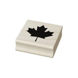 Woodcut Flag of Canada Rubber Stamp