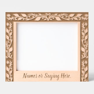 Woodcut Floral Etched Frames