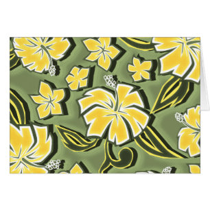 Woodcut Hibiscus Hawaiian