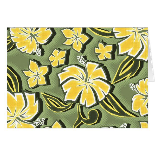 Woodcut Hibiscus Hawaiian (Front Horizontal)