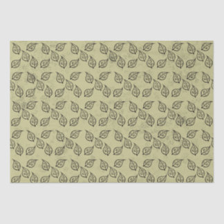 Woodcut Leaf Pattern on Antiqued Tissue Paper