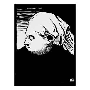 Woodcut Portrait of Queen Victoria  Poster