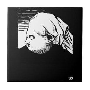 Woodcut Portrait of Queen Victoria  Tile