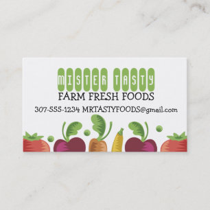 woodcut vegetables fresh food delivery catering business card