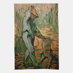 Woodcutter (after Millet) by Vincent van Gogh Tea Towel