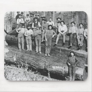 Woodcutters in California, 1891 Mouse Mat