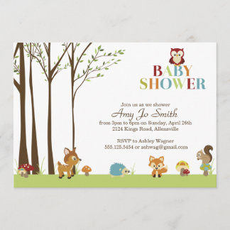Wooded Baby Shower Invitation
