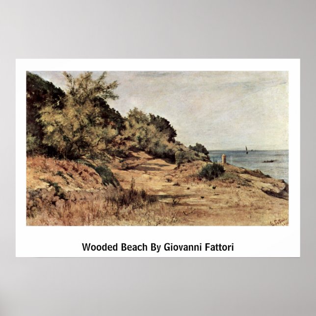 Wooded Beach By Giovanni Fattori Poster (Front)