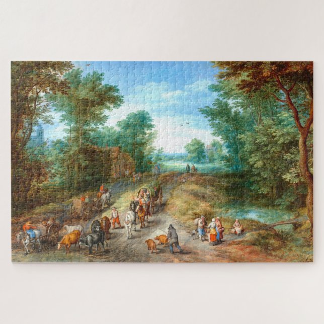 Wooded Landscape, Jan Brueghel Art Jigsaw Puzzle (Horizontal)