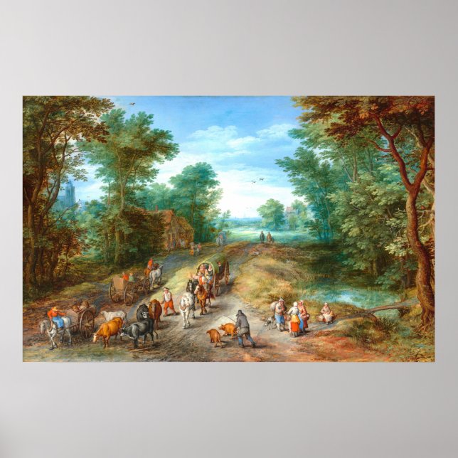 Wooded Landscape - Jan Brueghel Fine Art Poster (Front)