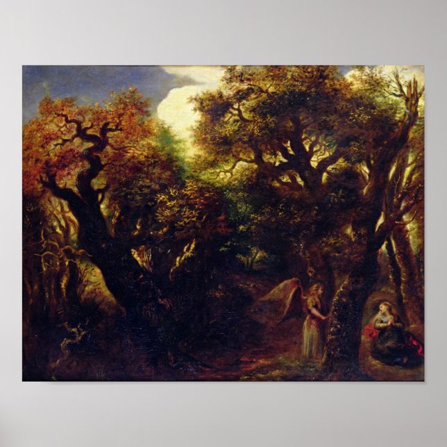 Wooded Landscape with Hagar and the Angel Poster (Front)