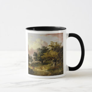 Wooded Landscape with Woman and Child Walking Down Mug