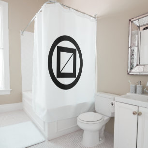 Wooded measure in circle shower curtain