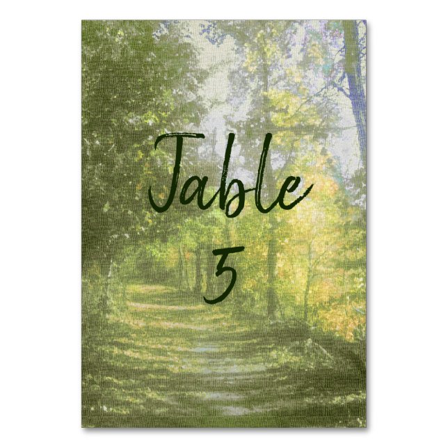 Wooded Path table Table Number (Front)