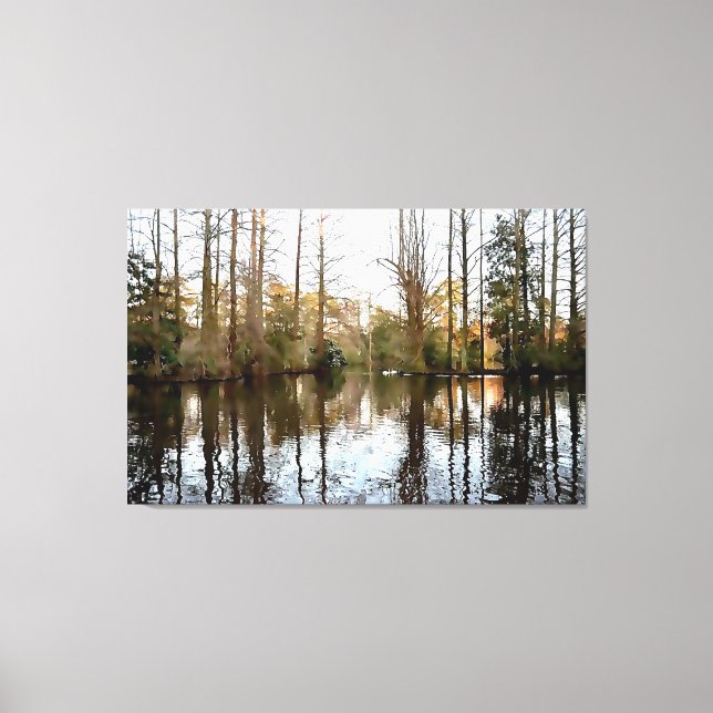 Wooded Reflection Canvas Print (Front)